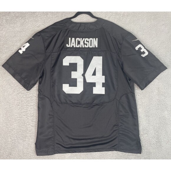 Nike Authentic Stitched Jersey Bo Jackson #34 Raiders Mens 52 2XL Black NFL - Picture 1 of 9